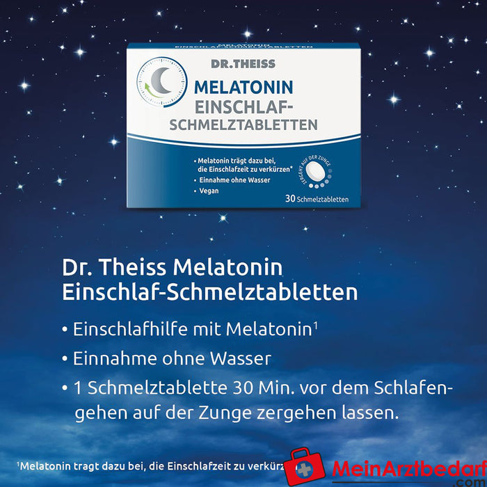 Dr. Theiss Melatonin Comprimés à fondre pour s'endormir, 30 pcs.