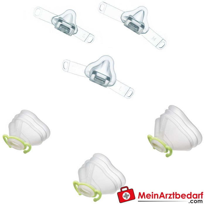 Dräger BabyFlow® ventilasyon için tek kullanımlık nazal maskeler, 10 adet.