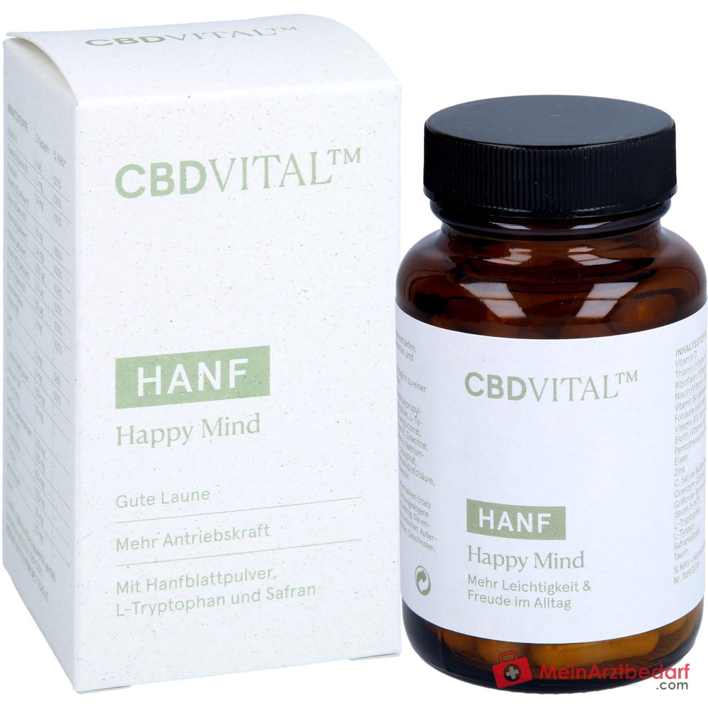 CBD VITAL Gélules de chanvre Happy Mind avec Griffonia (5-HTP) 60 pièces