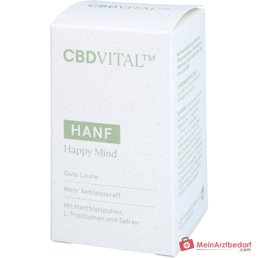 CBD VITAL Gélules de chanvre Happy Mind avec Griffonia (5-HTP) 60 pièces