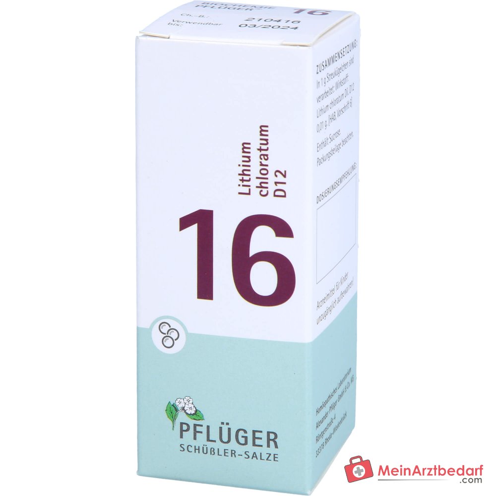 Pflüger Biochemie Globuli Nr. 16 Lithium chloratum D12 Globuli, 15 g