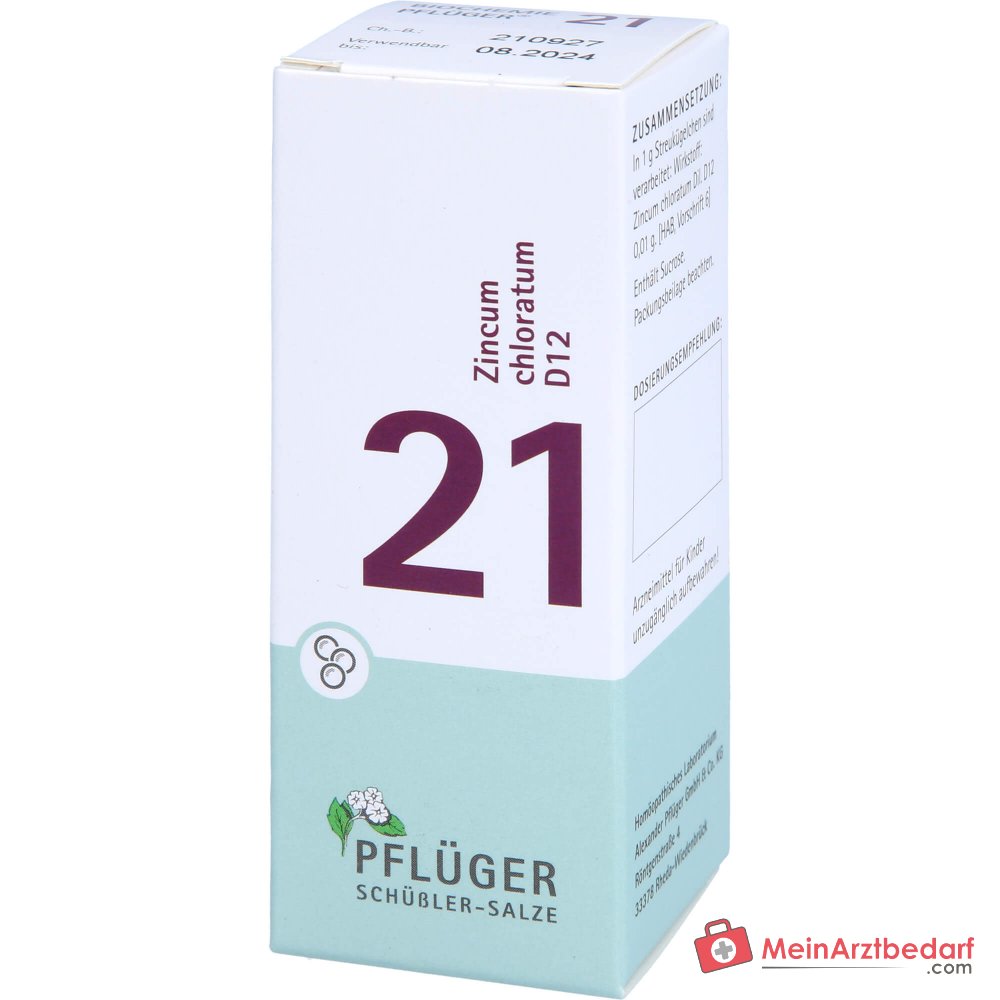 Biochemie Pflüger Globuli Nr. 21 Zincum chloratum D12 korrels, 15 g