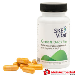 SKE Vital Green D-tox Plus Grüntee, R-Alpha-Liponsäure, Curcuma Kapseln 60 Stück.
