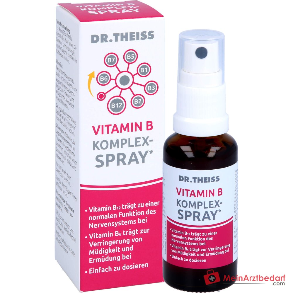 Dr. Theiss Vitamin B Komplex-Spray Thiamin / Riboflavin / Niacin / Pantothensäure / Pyridoxin / Biotin / Cobalamin Mundspray, 30 ml.