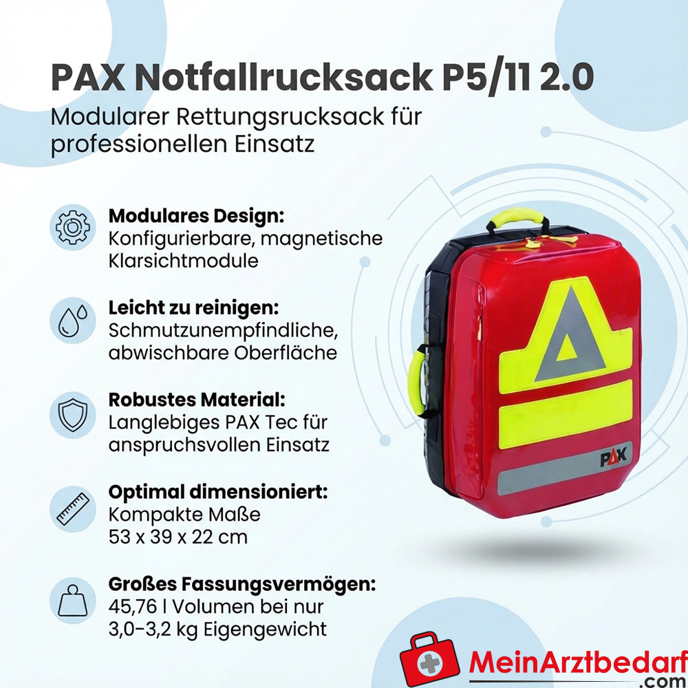 PAX emergency backpack P5/11 2.0 empty PAX Tec 45.8 l 53×39×22 cm modular
