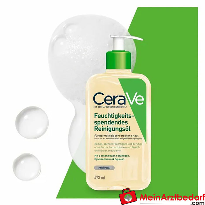 Huile nettoyante hydratante CeraVe : mousse nettoyante douce pour peaux normales à très sèches