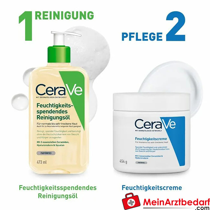Huile nettoyante hydratante CeraVe : mousse nettoyante douce pour peaux normales à très sèches