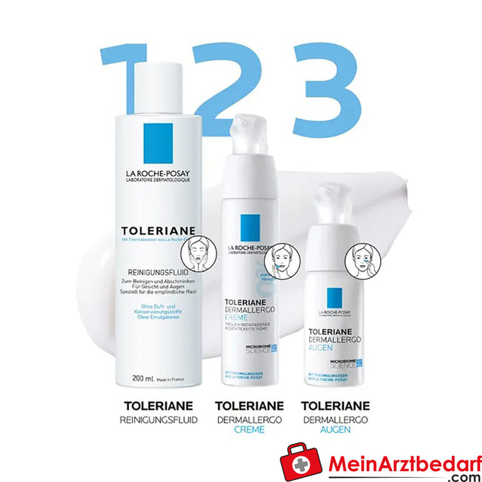 Toleriane Crème Dermallergo, crème hydratante pour le visage pour les peaux sensibles, sèches et à tendance allergique