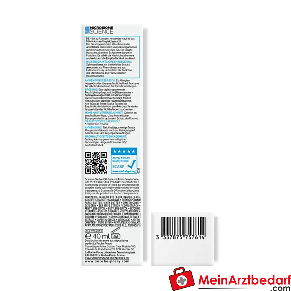 Toleriane Dermallergo Gesichtscreme|für empfindliche, trockene und zu Allergien neigende Haut, 40ml.