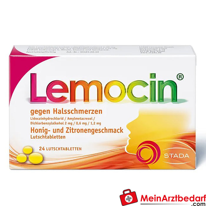 Boğaz ağrısı için Lemocin 2mg/0.6mg/1.2mg bal/limon