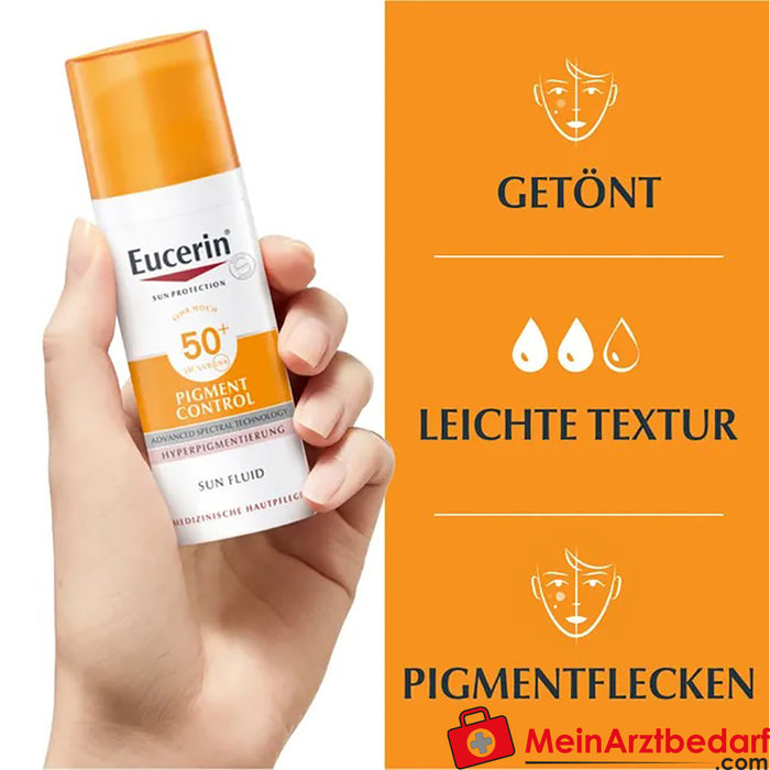 Eucerin® Pigment Control Tinted Face Sun Gel-Cream SPF 50+ - Tinted sun protection against pigmentation spots, 50ml