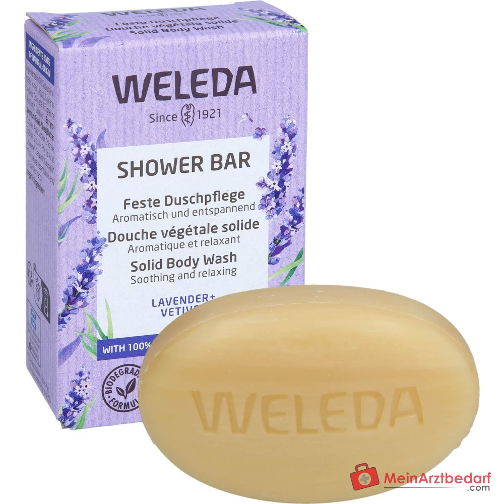 Weleda Stały Produkt Do Kąpieli Lawenda i Wetiwer z Ekologicznym Masłem Shea, 75 g