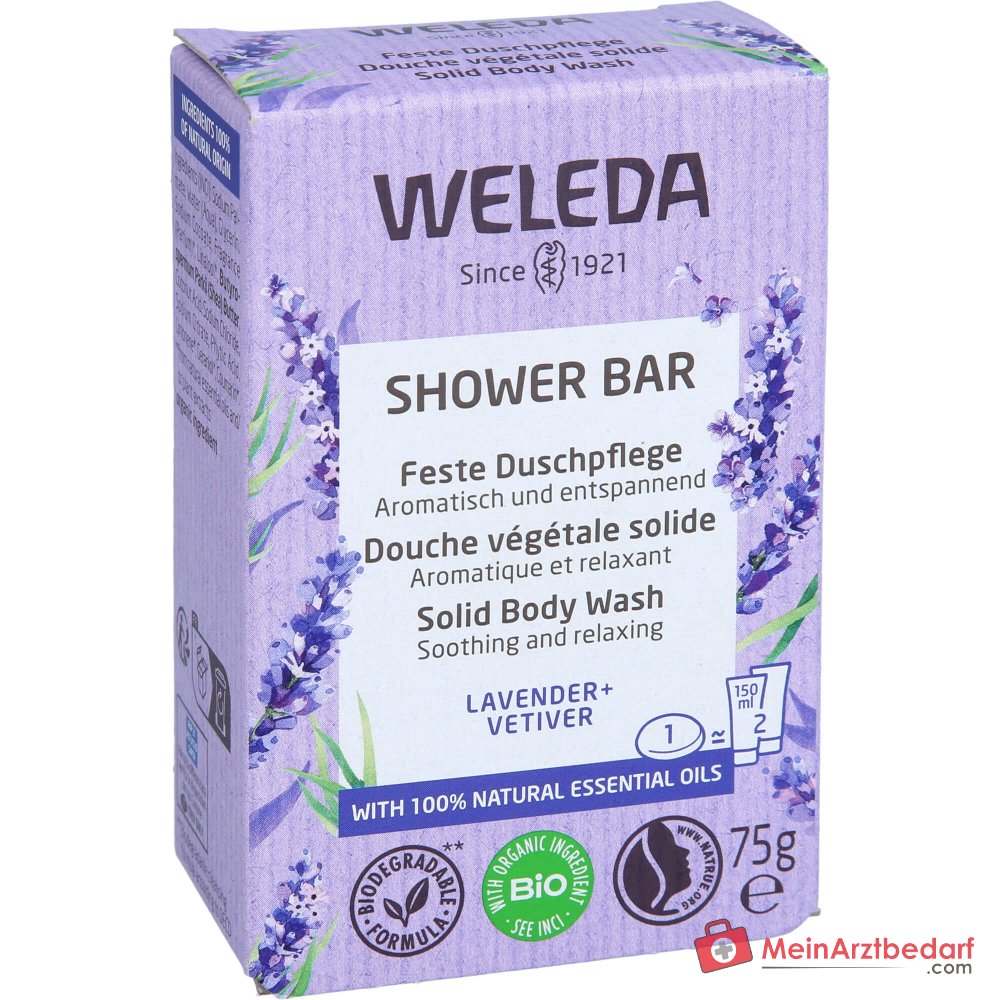 Weleda Stały Produkt Do Kąpieli Lawenda i Wetiwer z Ekologicznym Masłem Shea, 75 g