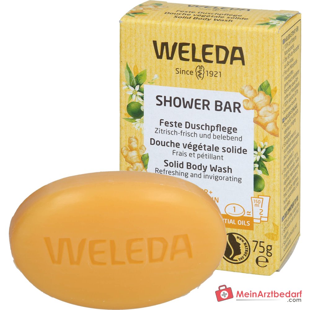 Weleda Cuidado de Ducha Sólido Jengibre + Petitgrain, 75 g