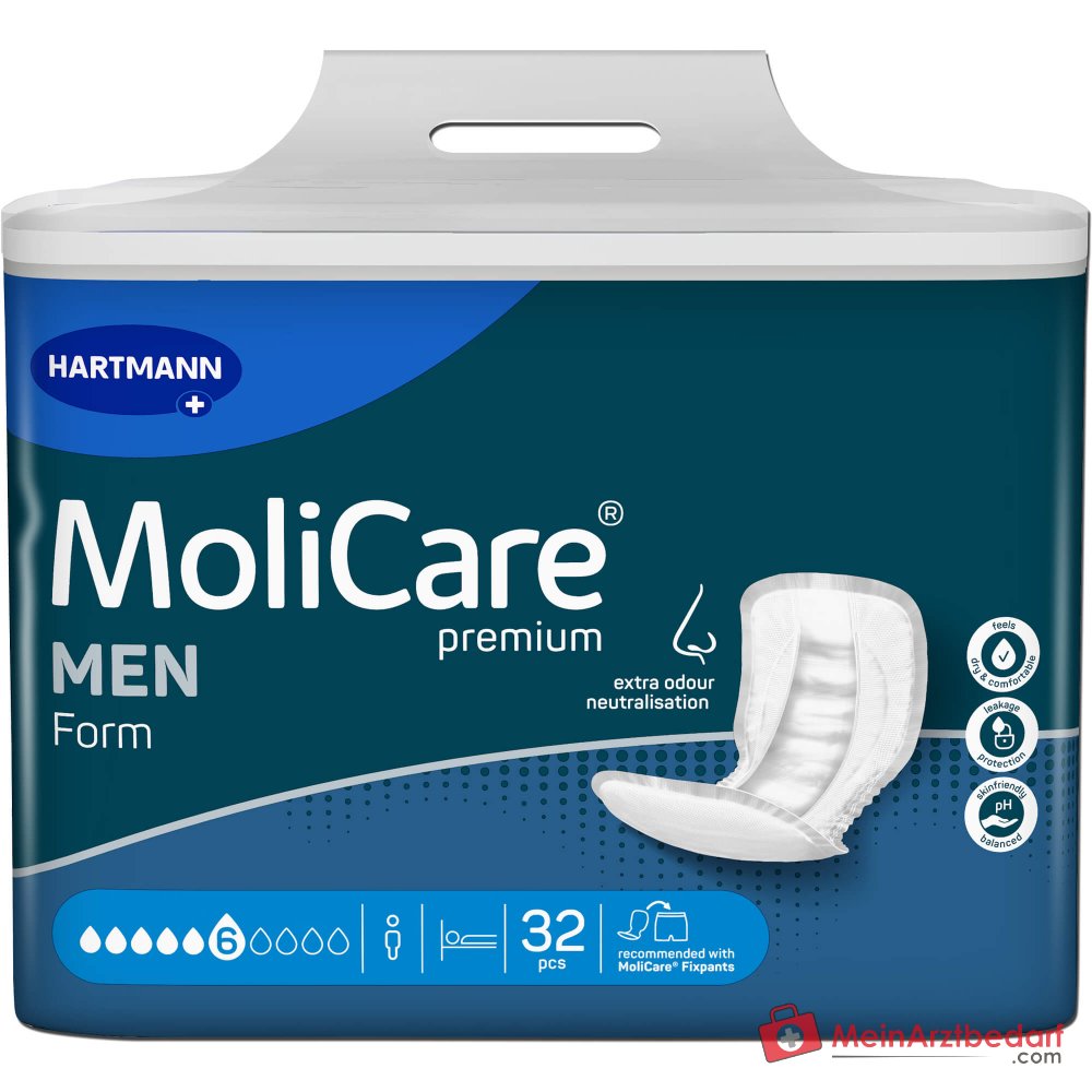 MoliCare Premium Form 6 Tropfen MEN Extra Plus Vorlage 69 x 31 cm 32 Stück
