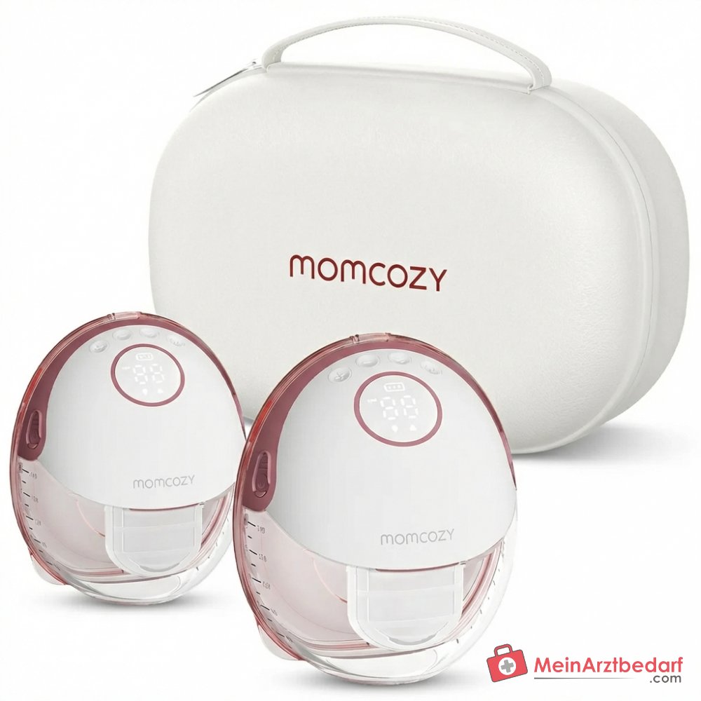 Momcozy Mobile Style M6 dubbele elektrische draagbare handsfree borstkolf met 3 modi, 9 niveaus, DoubleFit-flens, 295 mmHg zuigkracht, LED-display, 180 ml capaciteit, set van 2.