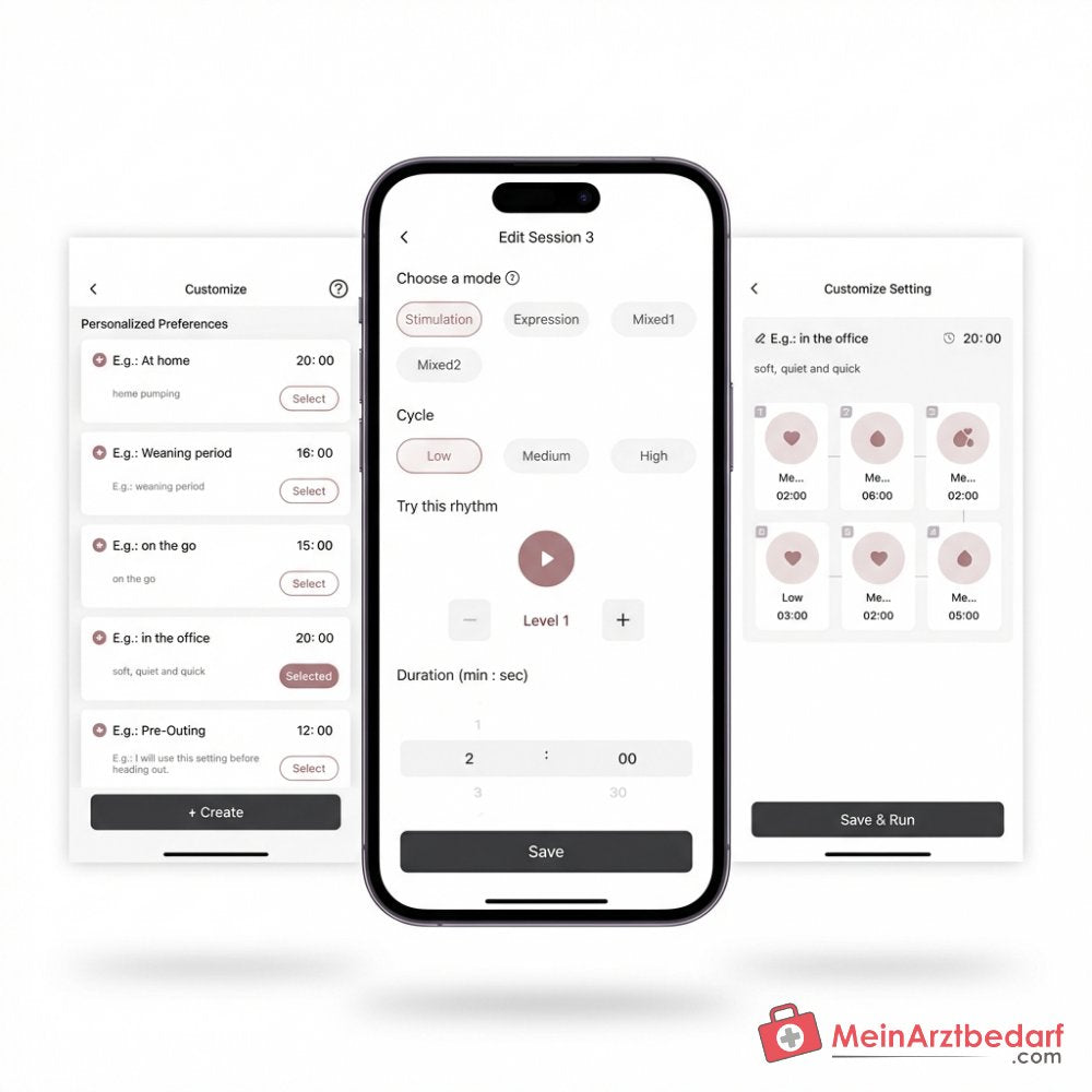 Momcozy Mobile Flow M9 freihändige elektrische Milchpumpe mit App-Steuerung, 3. Generation Motor 300 mmHg, 15 Saugstufen, Bluetooth, DoubleFit-Flansch 24 mm, Tritan-Behälter 150 ml, 1800 mAh Akku