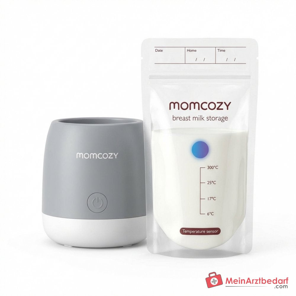 Momcozy moedermelkzakjes 180 ml met temperatuuraanduiding, dubbele ritssluiting, BPA-vrij, voor gesteriliseerd, 120 stuks