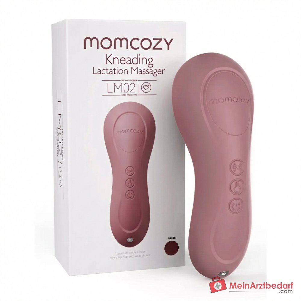 Momcozy LM02 Kneading Laktationsmassagegerät 3-in-1 mit Wärme und Vibration, 3 Knetgeschwindigkeiten, 6 Vibrationsmodi, 3 Heizstufen, IPX6 wasserdicht, 1200 mAh Akku