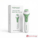Momcozy NC02 Elektrische Baby-Nagelfeile mit 360° LED-Ringlicht, 4 Geschwindigkeitsstufen, 7 Schleifaufsätze, leise unter 35 dB, USB-C aufladbar