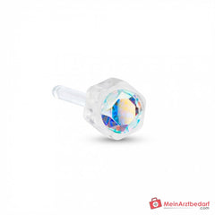 Blomdahl Erstohrstecker Bezel Kunststoff Regenbogen, 4 mm, 10 Stk..