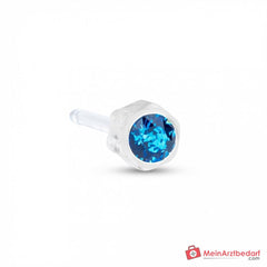 Blomdahl Erstohrstecker Bezel Kunststoff blau, 4 mm, 10 Stk..