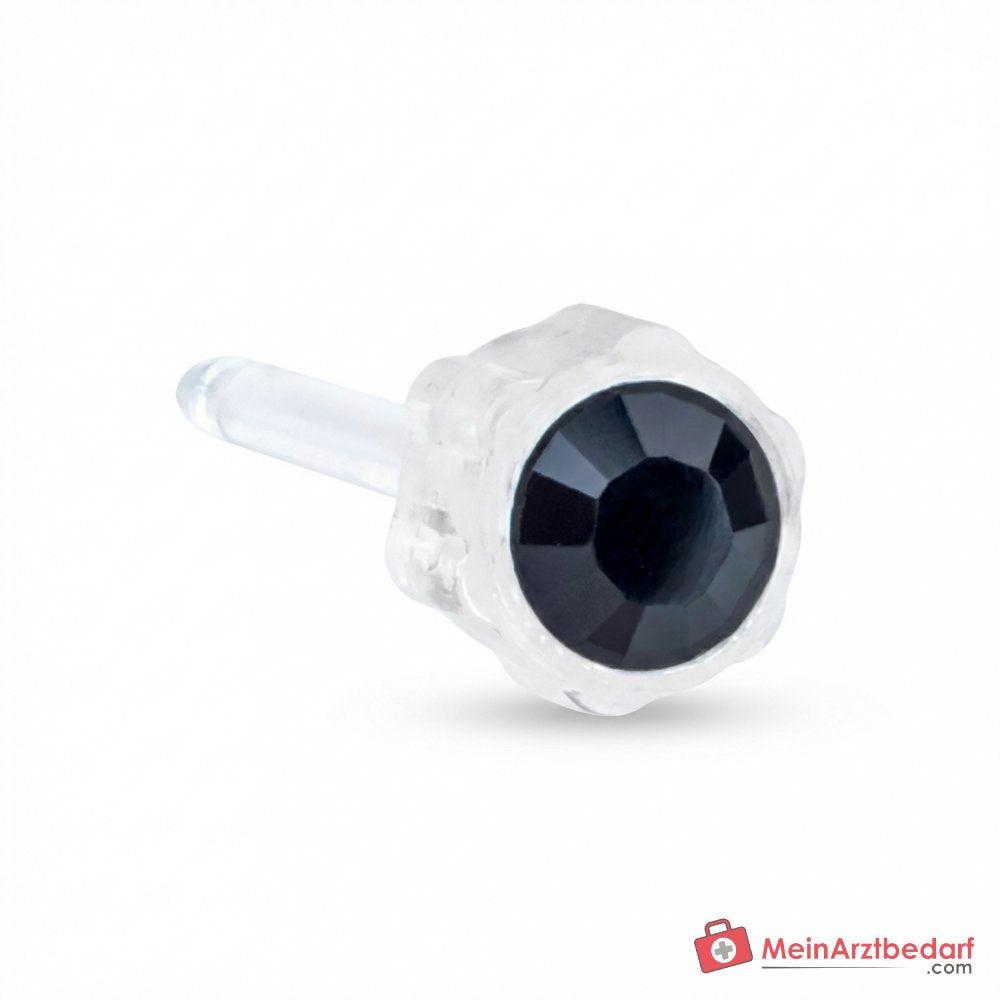 Blomdahl Erstohrstecker Bezel Kunststoff schwarz, 4 mm, 10 Stk..