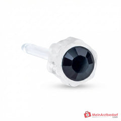 Blomdahl Erstohrstecker Bezel Kunststoff schwarz, 4 mm, 10 Stk..