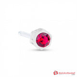 Blomdahl Erstohrstecker Bezel Kunststoff rot mit Kristall, 4 mm, 10 Stk..