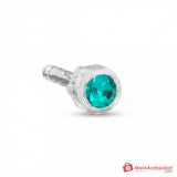 Blomdahl Erstohrstecker Bezel Kunststoff Blauer Zirkon, 4 mm, 10 Stk..