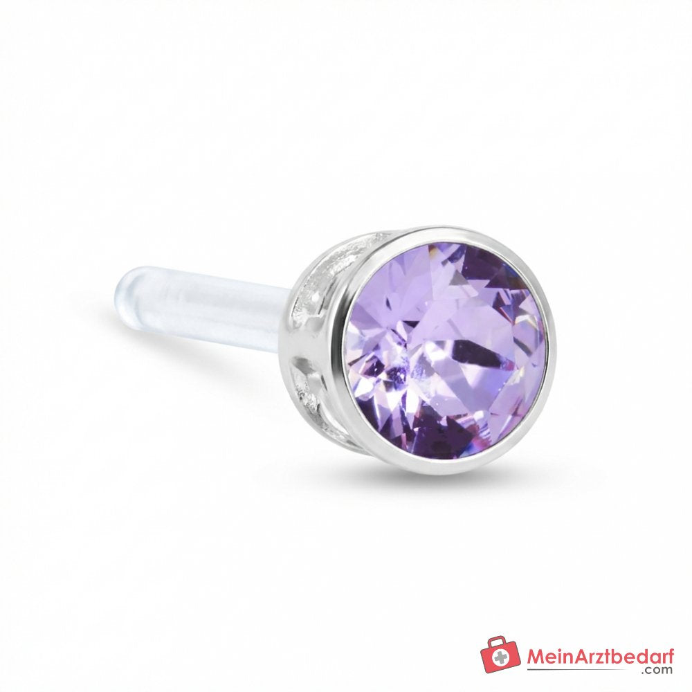 Blomdahl Erstohrstecker Bezel Kunststoff violett, 4 mm, 10 Stk..