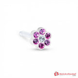 Blomdahl Erstohrstecker Daisy Kunststoff rosa-weiß, 5 mm, 10 Stk..