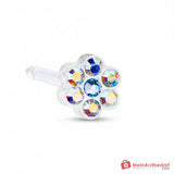 Blomdahl Erstohrstecker Daisy Kunststoff Blauer Regenbogen, 5 mm, 10 Stk..
