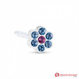 Blomdahl Erstohrstecker Daisy Kunststoff blau-rosa, 5 mm, 10 Stk..