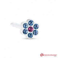 Blomdahl Erstohrstecker Daisy Kunststoff blau-rosa, 5 mm, 10 Stk..