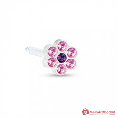 Blomdahl Erstohrstecker Daisy Kunststoff rosa-violett, 5 mm, 10 Stk..
