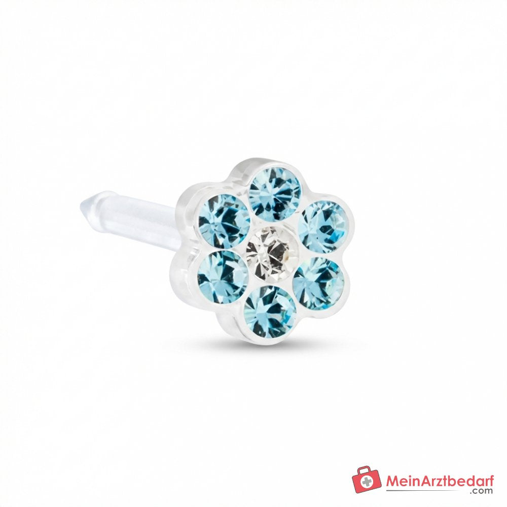 Blomdahl Erstohrstecker Daisy Kunststoff Aquamarine, 5 mm, 10 Stk..