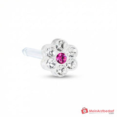 Blomdahl Erstohrstecker Daisy Kunststoff durchsichtig-rosa, 5 mm, 10 Stk..