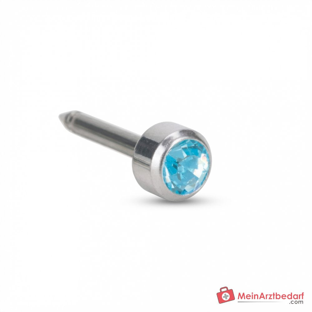 Blomdahl Nasenpiercing Bezel silber-blau, 4 mm, 10 Stk..