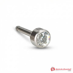 Blomdahl Erstohrstecker Bezel Titan natur mit Kristall, 4 mm, 10 Stk..