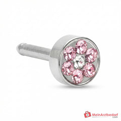 Blomdahl Erstohrstecker Brilliance Plenary Titan, 7 Kristalle rosa, 5 mm, 10 Stk..