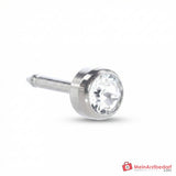 Blomdahl Erstohrstecker Bezel Titan natur mit Kristall, 5 mm, 10 Stk..