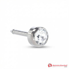 Blomdahl Erstohrstecker Bezel Titan natur mit Kristall, 5 mm, 10 Stk..