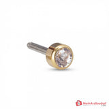 Blomdahl Erstohrstecker Bezel Titan gold mit Kristall, 4 mm, 10 Stk..