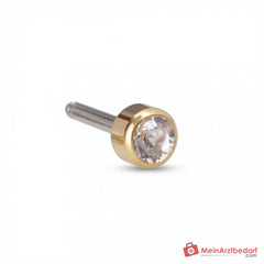 Blomdahl Erstohrstecker Bezel Titan gold mit Kristall, 4 mm, 10 Stk..