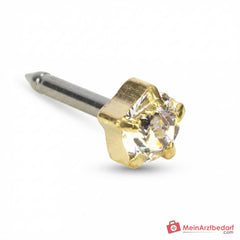 Blomdahl Erstohrstecker Tiffany Titan gold mit Zirkonia, 4 mm, 10 Stk..