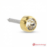 Blomdahl Erstohrstecker Bezel gold mit Kristall, 5 mm, 10 Stk..