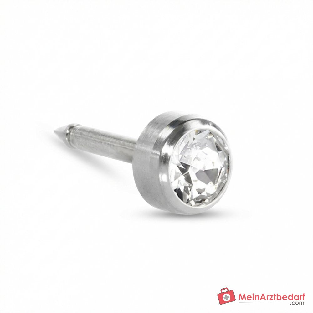 Blomdahl Erstohrstecker Bezel silber mit Kristall, 5 mm, 10 Stk..