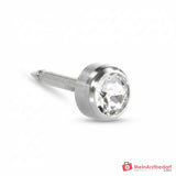 Blomdahl Erstohrstecker Bezel silber mit Kristall, 5 mm, 10 Stk..