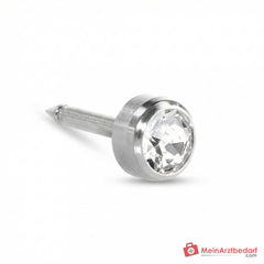 Blomdahl Erstohrstecker Bezel silber mit Kristall, 5 mm, 10 Stk..